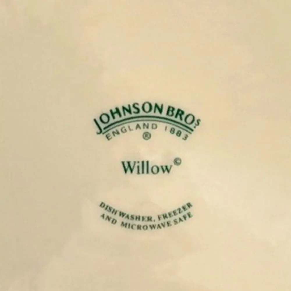 Johnson Bros Willow Blue Willow Dinner Plate England Blue White Transferware 10